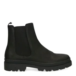 Manfield Zwarte nubuck chelsea boots^Heren Boots