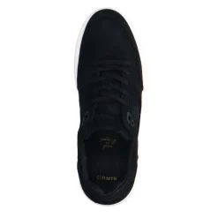 Manfield Zwarte nubuck sneakers^Heren Sneakers