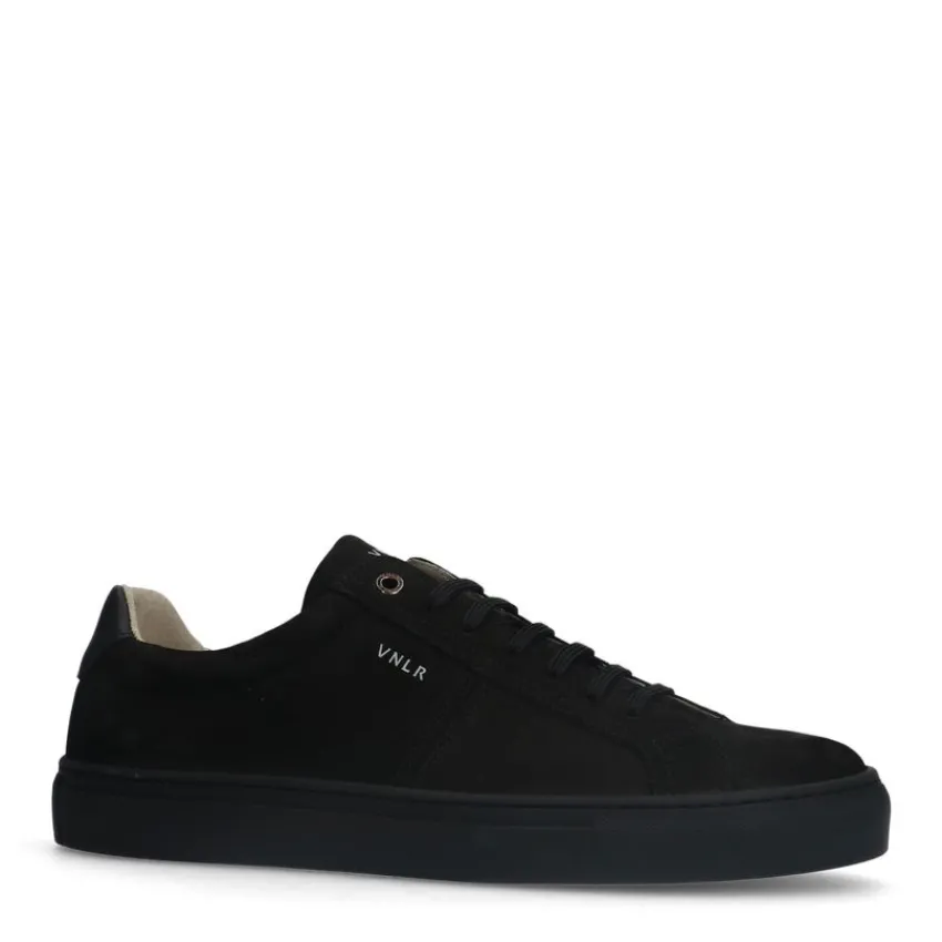 Van Lier Zwarte nubuck sneakers^Heren Sneakers