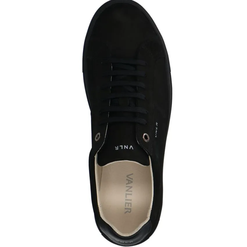 Van Lier Zwarte nubuck sneakers^Heren Sneakers