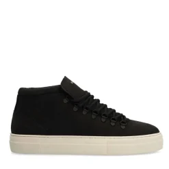 Manfield Zwarte nubuck sneakers^Heren Sneakers
