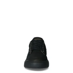 Manfield Zwarte nubuck sneakers^Heren Sneakers