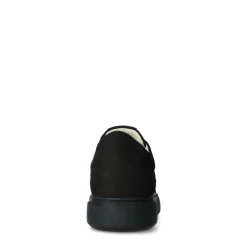 Manfield Zwarte nubuck sneakers^Heren Sneakers