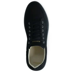 Manfield Zwarte nubuck sneakers^Heren Sneakers