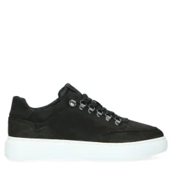 Manfield Zwarte nubuck sneakers^Heren Sneakers