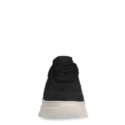 Manfield Zwarte nubuck sneakers^DAMES Sneakers