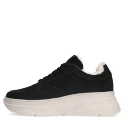 Manfield Zwarte nubuck sneakers^DAMES Sneakers