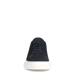 Manfield Zwarte nubuck sneakers met grijze details^Heren Sneakers