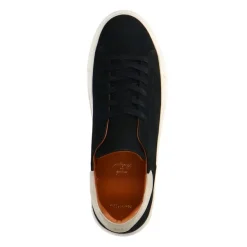 Manfield Zwarte nubuck sneakers met grijze details^Heren Sneakers