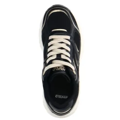 Manfield Zwarte sneakers met mesh details^DAMES Sneakers