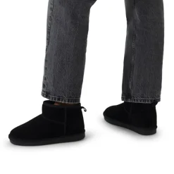 Manfield Zwarte suède boots^DAMES Enkellaarsjes