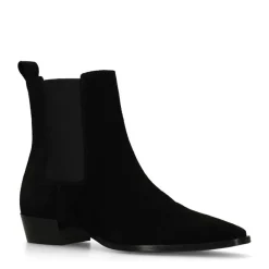 Manfield Zwarte suède chelsea boots^DAMES Enkellaarsjes