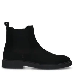 Manfield Zwarte suède chelsea boots^Heren Boots