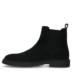 Manfield Zwarte suède chelsea boots^Heren Boots