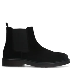 Manfield Zwarte suède chelsea boots^Heren Boots