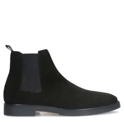 Manfield Zwarte suède chelsea boots^Heren Boots