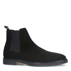 Manfield Zwarte suède chelsea boots^Heren Boots