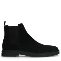 Manfield Zwarte suède chelsea boots^Heren Boots