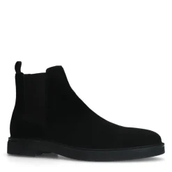Manfield Zwarte suède chelsea boots^Heren Boots