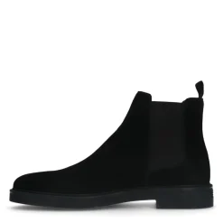 Manfield Zwarte suède chelsea boots^Heren Boots