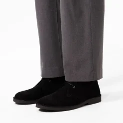 Manfield Zwarte suède desert boots^Heren Boots