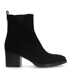 No Stress Zwarte suède enkellaarsjes met hak^DAMES Enkellaarsjes