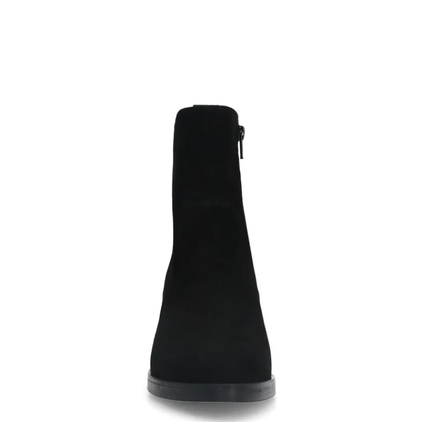 No Stress Zwarte suède enkellaarsjes met hak^DAMES Enkellaarsjes