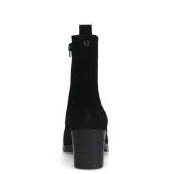 No Stress Zwarte suède enkellaarsjes met hak^DAMES Enkellaarsjes