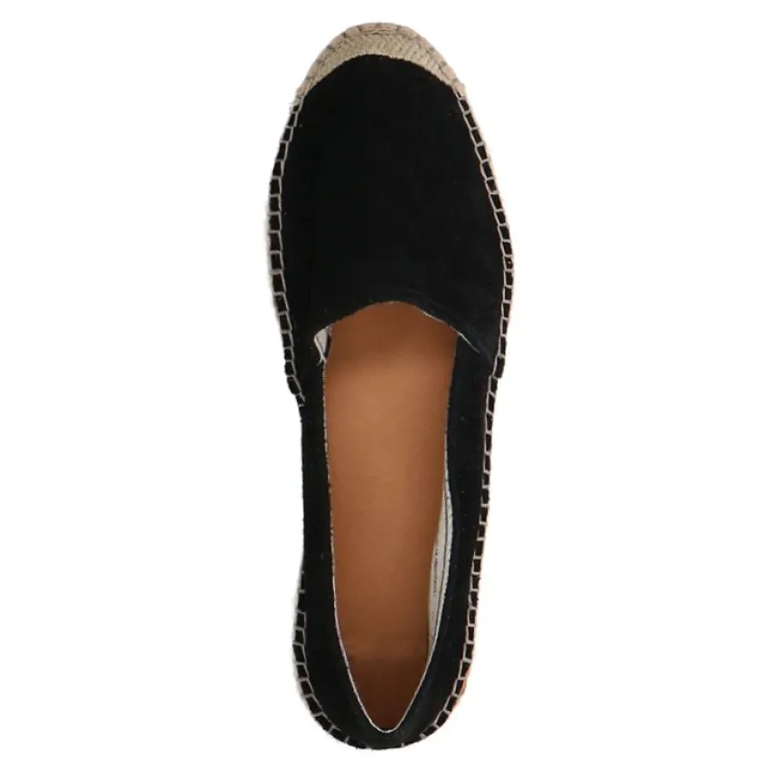 Manfield Zwarte suède espadrilles^DAMES Espadrilles