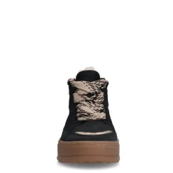 Manfield Zwarte suède hoge sneakers^DAMES Sneakers