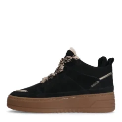 Manfield Zwarte suède hoge sneakers^DAMES Sneakers