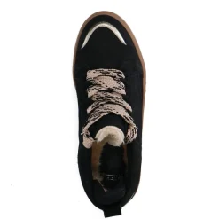 Manfield Zwarte suède hoge sneakers^DAMES Sneakers