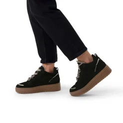 Manfield Zwarte suède hoge sneakers^DAMES Sneakers