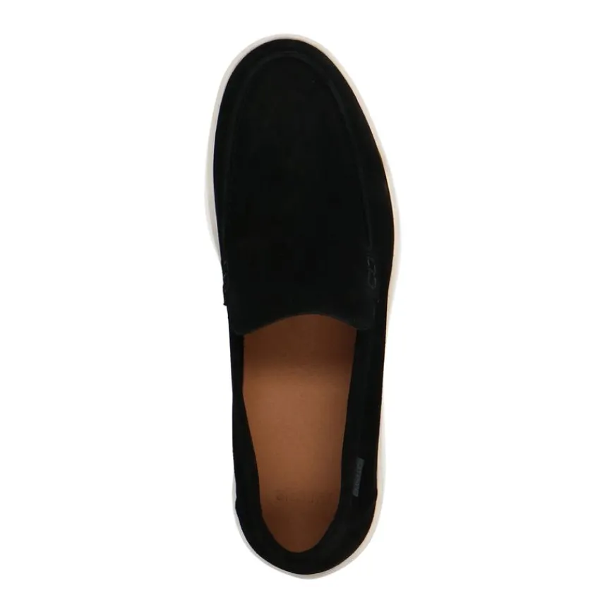 Manfield Zwarte suède loafers^Heren Loafers