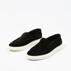 Manfield Zwarte suède loafers^Heren Loafers
