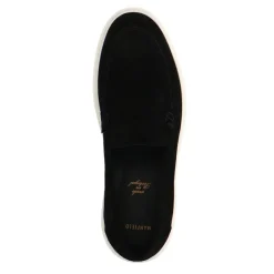 Manfield Zwarte suède loafers^Heren Loafers