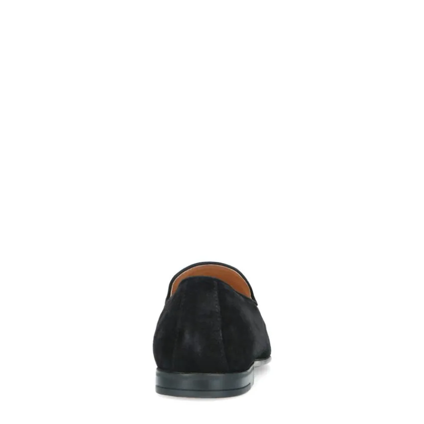 Manfield Zwarte suède loafers^Heren Loafers