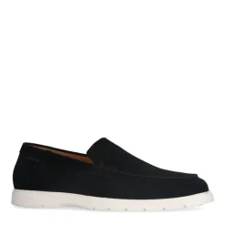 Manfield Zwarte suède loafers^Heren Loafers
