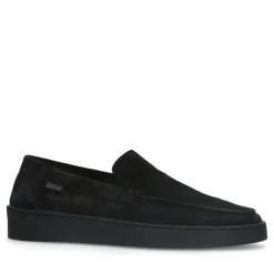 Manfield Zwarte suède loafers^Heren Loafers