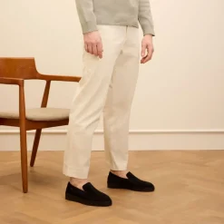 Manfield Zwarte suède loafers^Heren Loafers