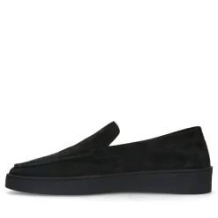 Manfield Zwarte suède loafers^Heren Loafers