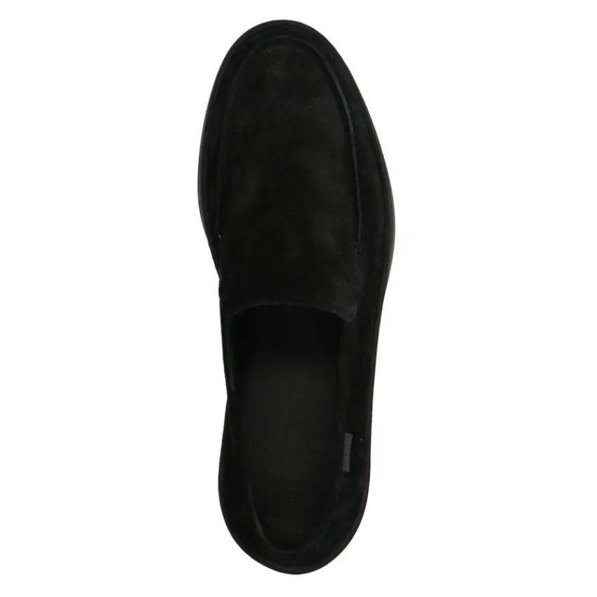 Manfield Zwarte suède loafers^Heren Loafers