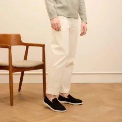 Manfield Zwarte suède loafers^Heren Loafers