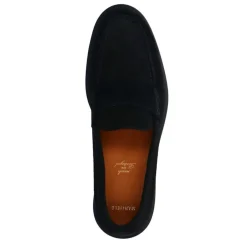 Manfield Zwarte suède loafers^Heren Loafers