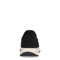 Manfield Zwarte suède loafers met gouden chain^DAMES Loafers