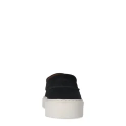 Manfield Zwarte suède loafers met kwastjes^Heren Loafers