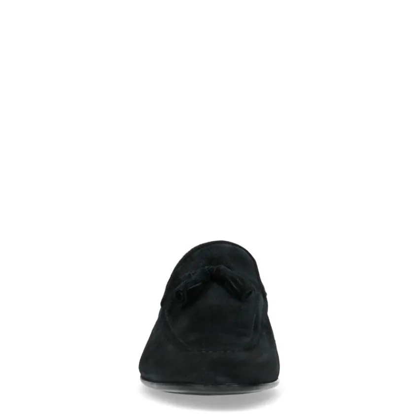 Manfield Zwarte suède loafers met kwastjes^Heren Loafers