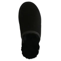 Manfield Zwarte suède pantoffels^Heren Pantoffels