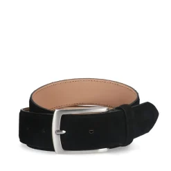 Manfield Zwarte suède riem^ Riemen