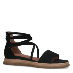 No Stress Zwarte suède sandalen met bandjes^DAMES Sandalen